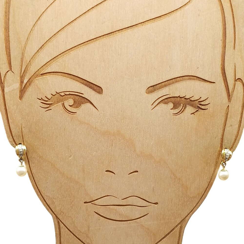 Vintage Gold-Tone Drop Earrings With Faux Pearl Dangles - Elegant Retro Jewelry